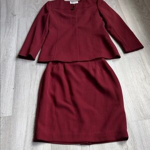 Kasper A.S.L. Petite Burgundy Skirt Suit 2P | Professional Office Set
